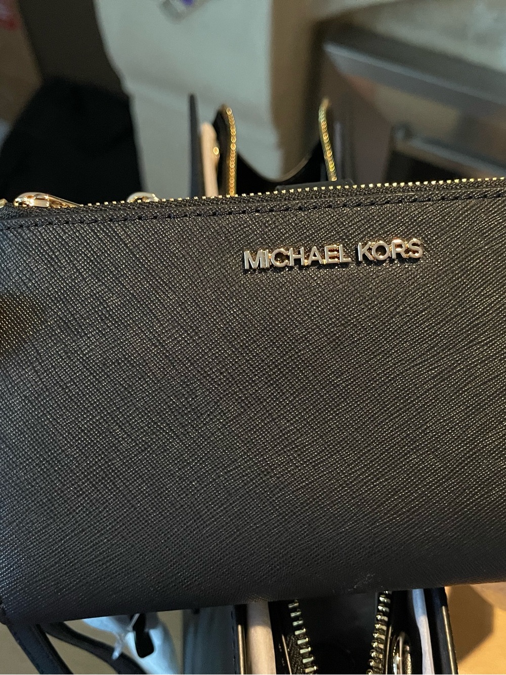 Michael Kors Black Wallet with Gold Logo